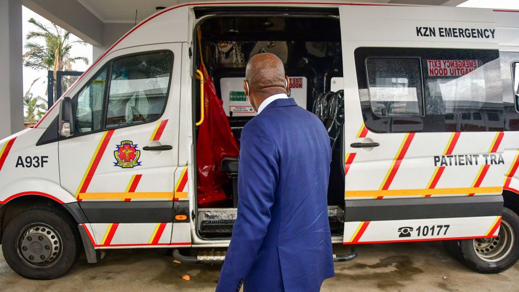 Zweli Mkhize and ambulance